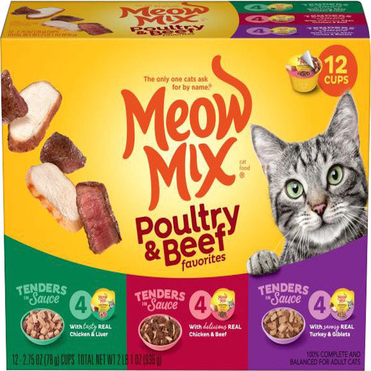 Meow Mix Poultry & Beef Favorities Variety Pack - VARIETY | 12 PK