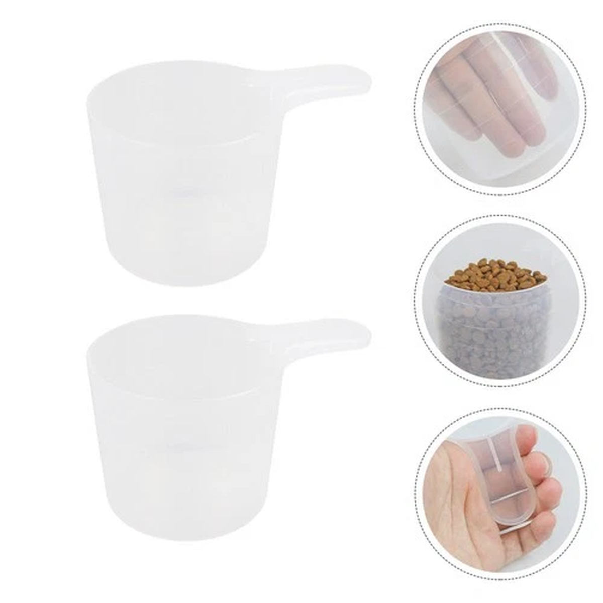 2 Pcs Measuring Cup Grams Pet Food Cat Spoon Puppy Feeder