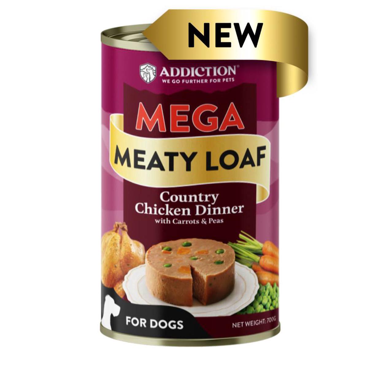 '45% OFF': Addiction Mega Country Chicken Dinner Meaty Loaf Canned Dog Food 700g