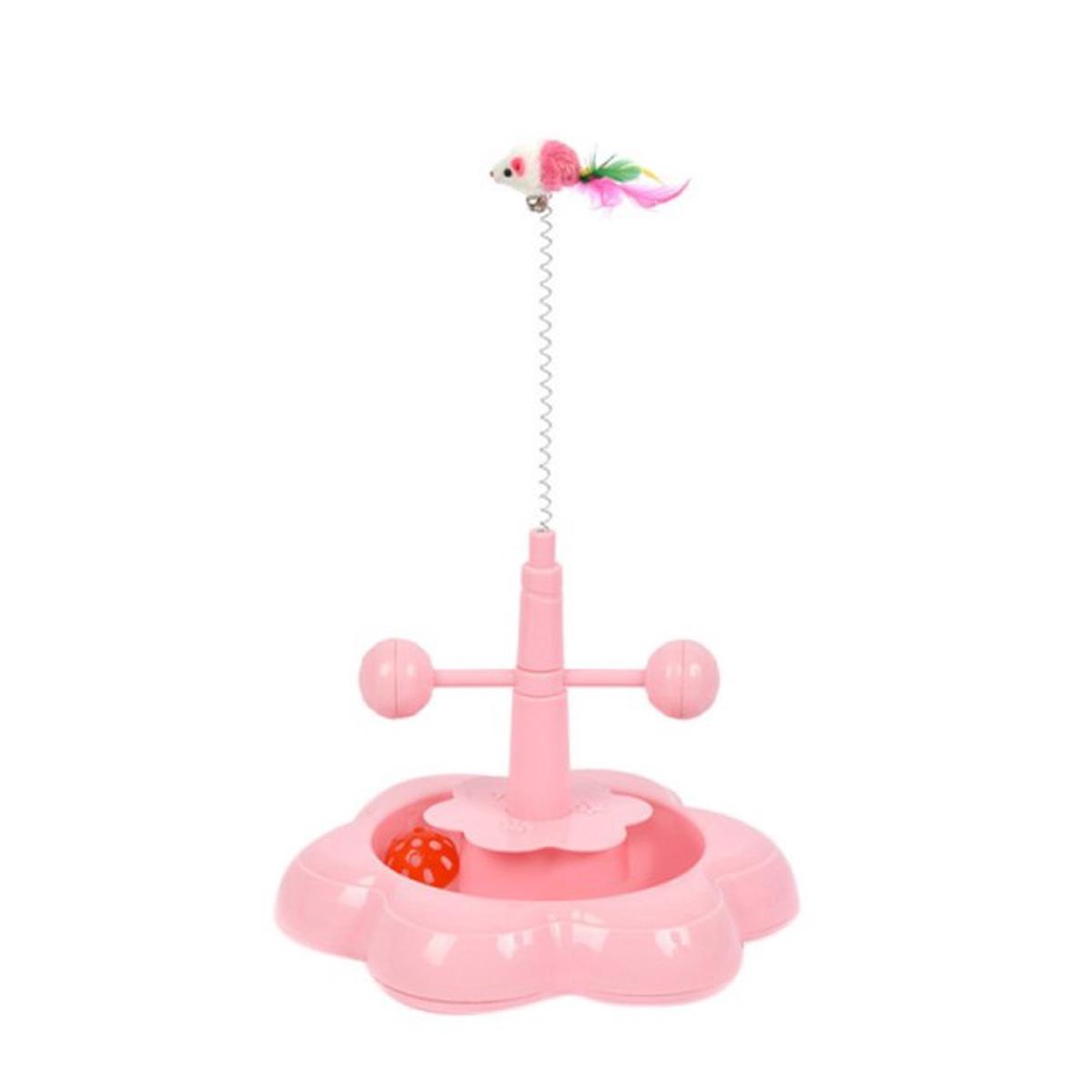 Pet Cat Stick Toy Funny Tower Tracks Disc Cat Tracks Toys Training Intelligence Amusement Plate Cat Ball Toys For Cats Kitten - A style Pink | United States