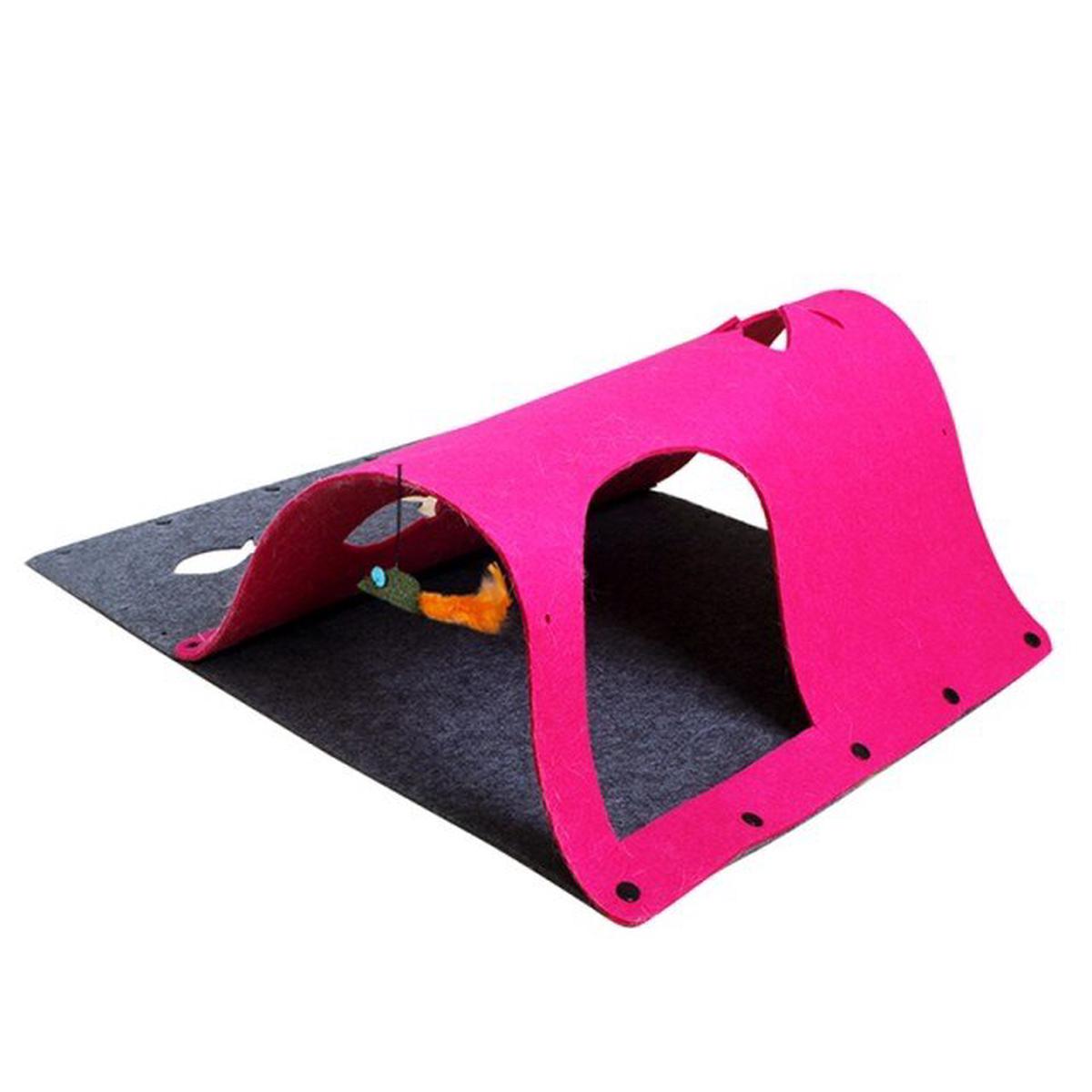 Pet Cat Tunnel Toys DIY Combination Pet Cat Kitty Training Interactive Fun Toy For Cats Rabbit Animal Play Tunnel Tubes - Pink | M | United States