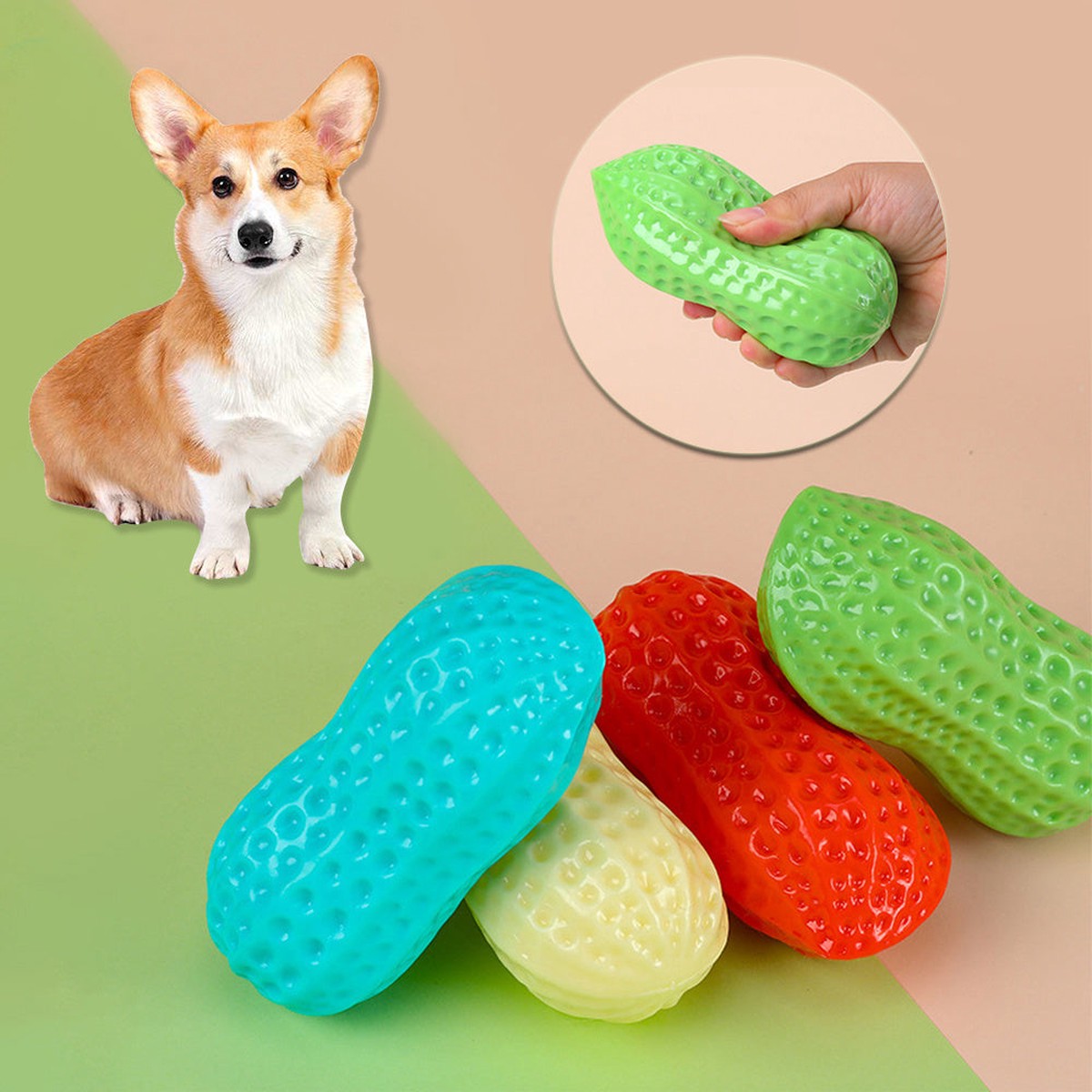 Pet Toy TPR Peanut Bite Resistant Sound